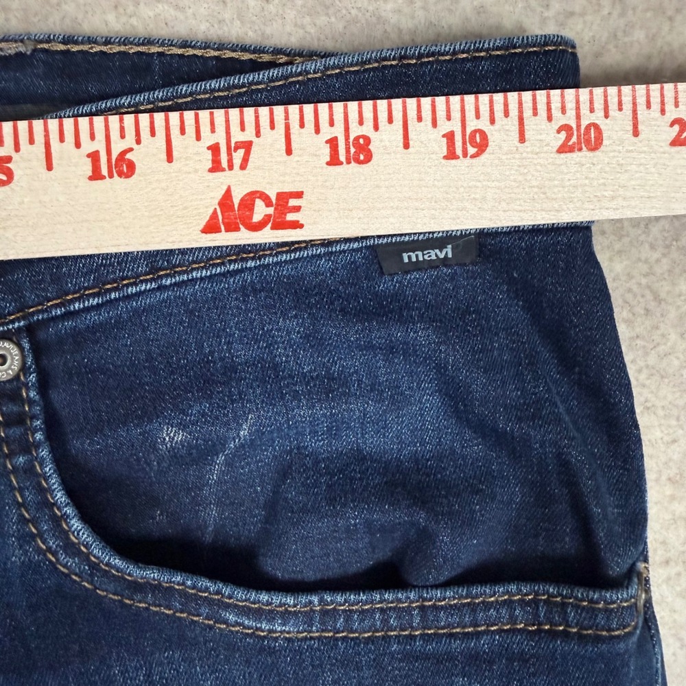 Mavi Jeans 40x32 Straight Leg Dark Wash Blue Denim Stretch Classic Americana - Picture 8 of 12